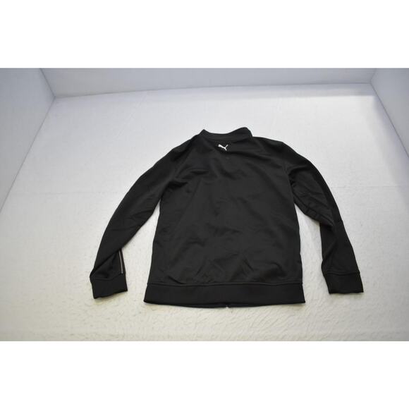 Puma Track Jacket Full Zip Black Long Sleeve Athletic Sweater Boys Size Large - Picture 7 of 7
